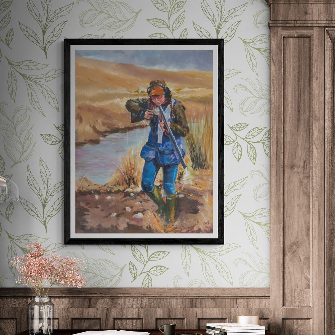 womens clay pigeon shooting print