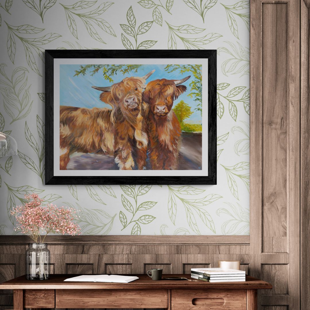 Highland Cows.Amusing cow Art print