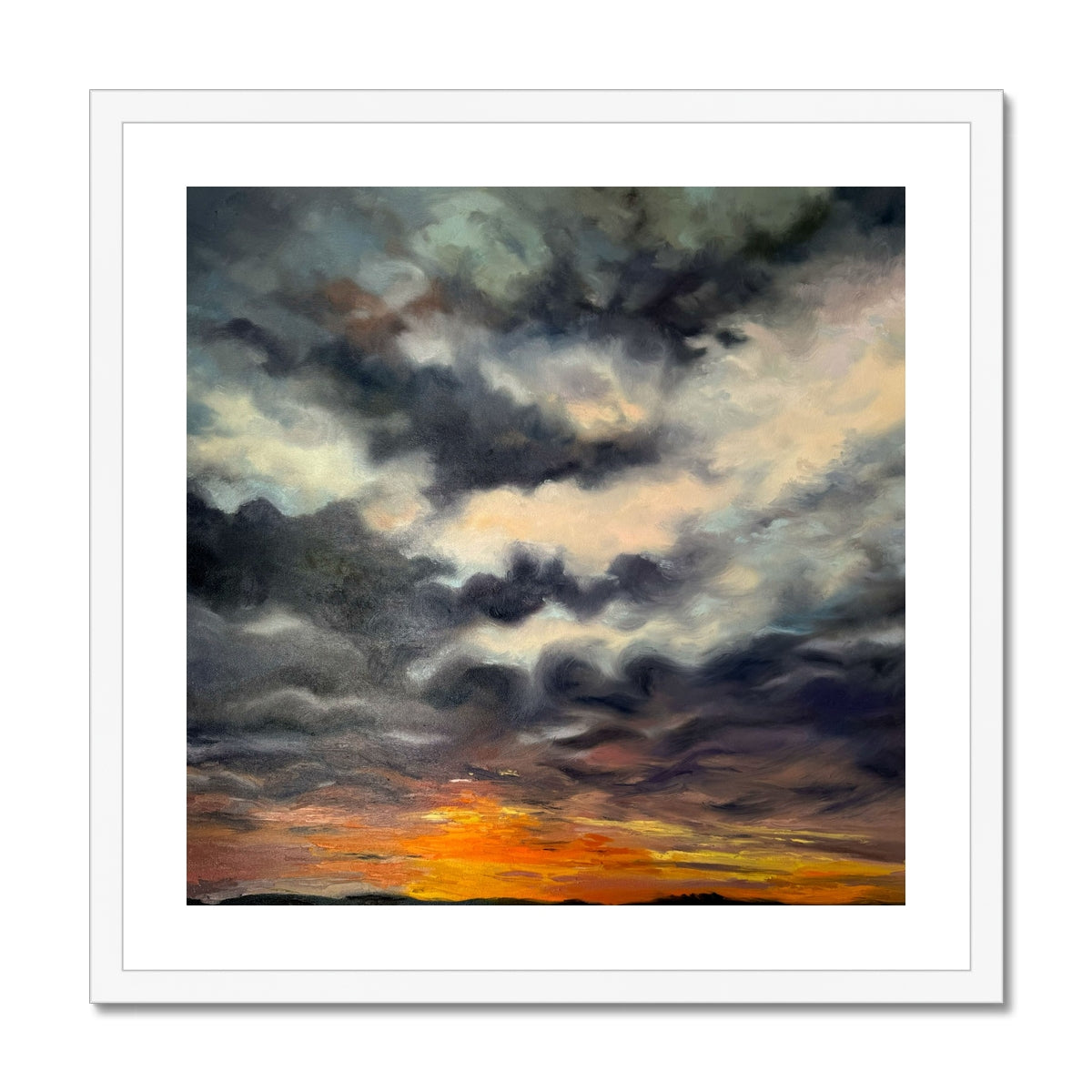 Art print of sunrise from Lelant St Uny Church in Cornwall