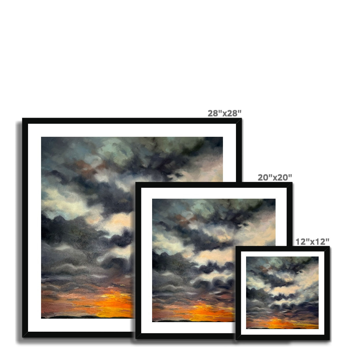 Dramatic Art print of sunrise from St Uny Church in Lelant - Frame sizes